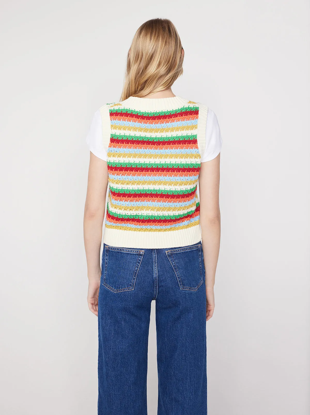 Winona Blue Multi Crochet Knit Top sold by KITRI Studio product image thumbnail 2