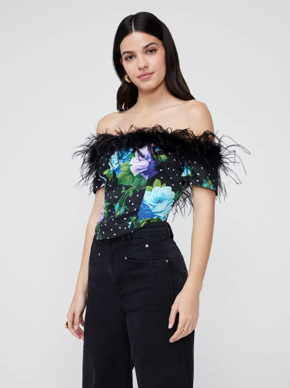 Sydney Blue Painted Rose Top sold by KITRI Studio