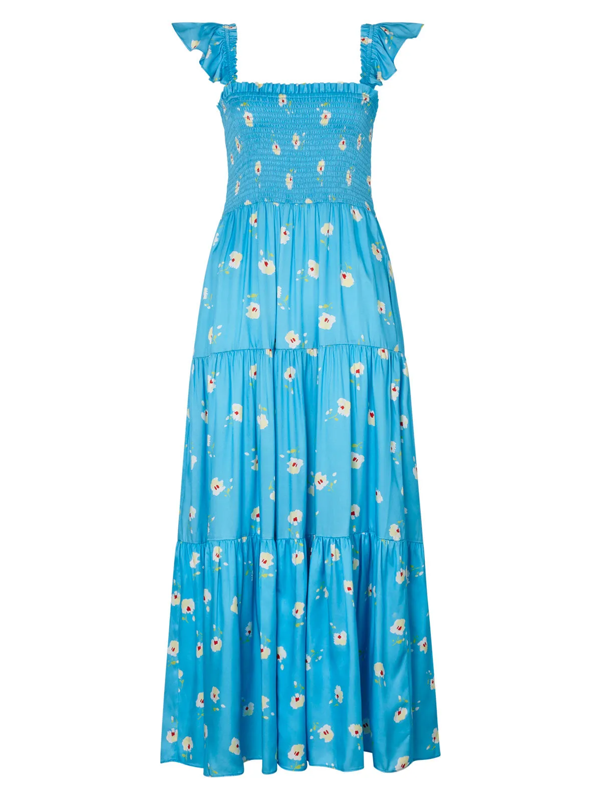 Aisha Blue Pansy Print Maxi Dress sold by KITRI Studio product image thumbnail 5