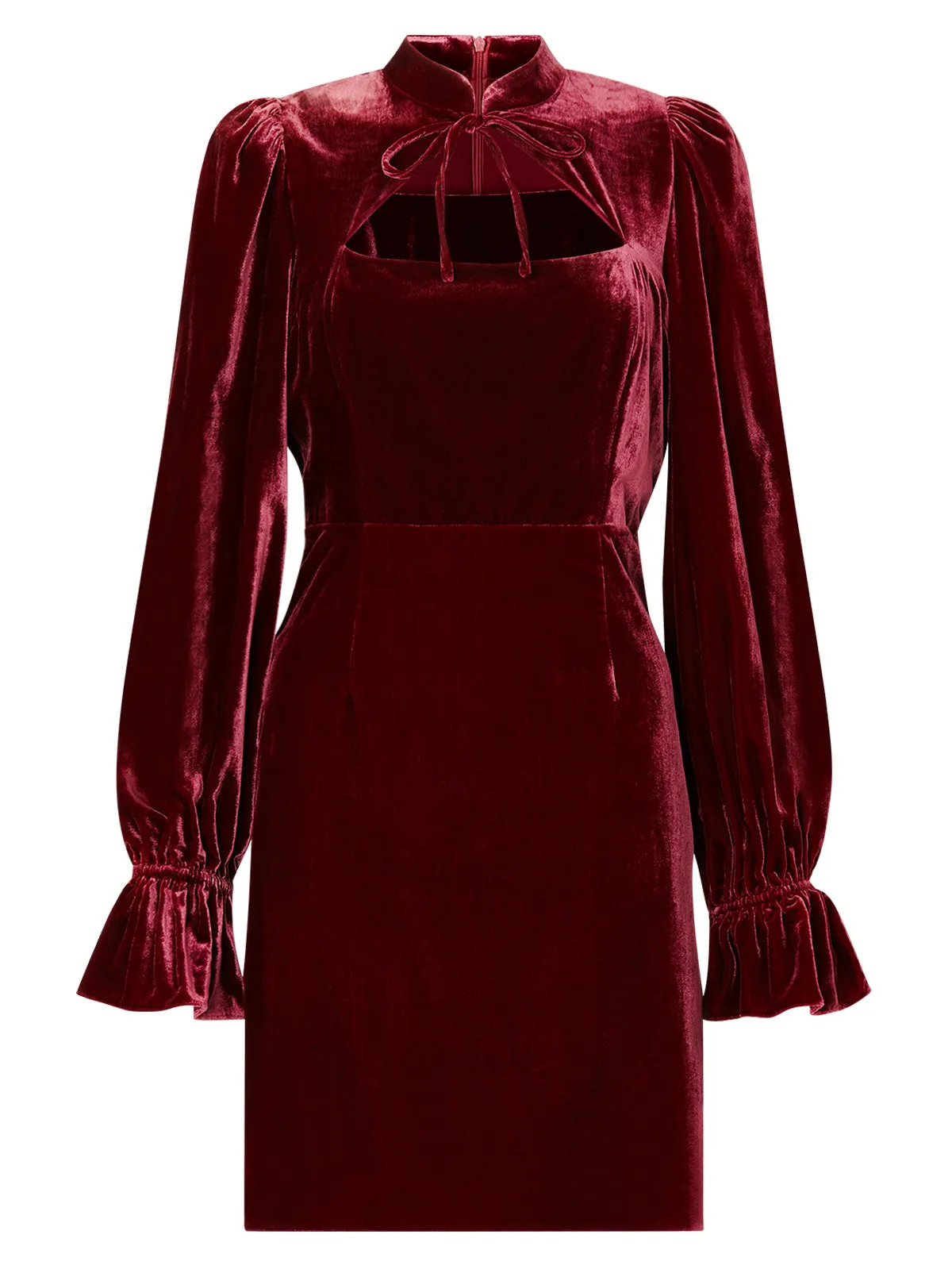 Valentina Burgundy Velvet Mini Dress sold by KITRI Studio product image thumbnail 5