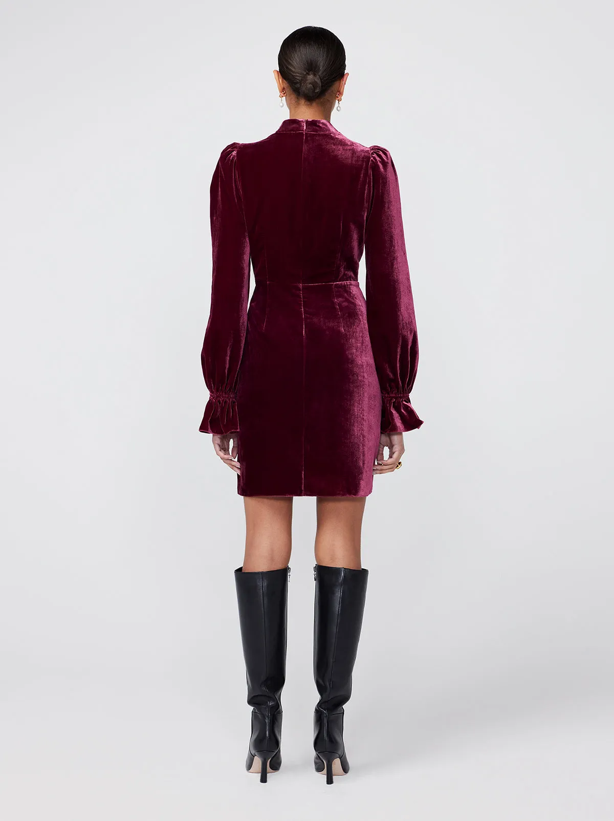Valentina Burgundy Velvet Mini Dress sold by KITRI Studio product image thumbnail 4