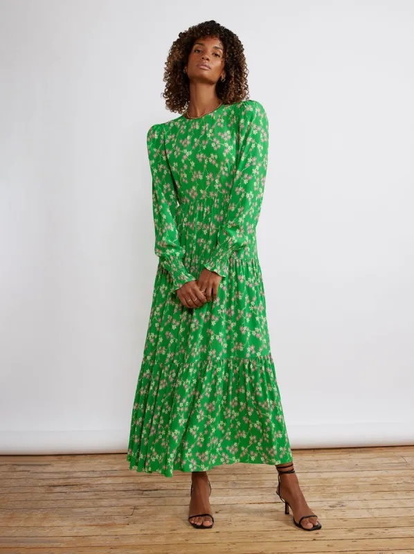 Nicole Green Floral Maxi Dress sold by KITRI Studio
