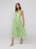 Olympia Leaf Print Midi Dress sold by KITRI Studio