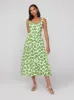 Olympia Leaf Print Midi Dress sold by KITRI Studio