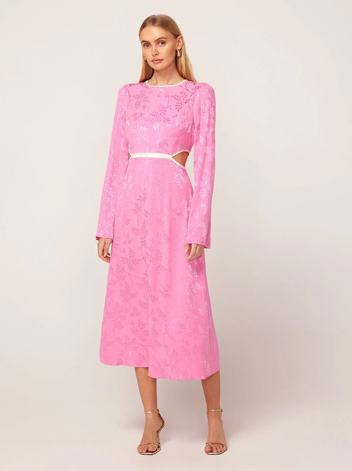 Blythe Pink Floral Jacquard Dress sold by KITRI Studio