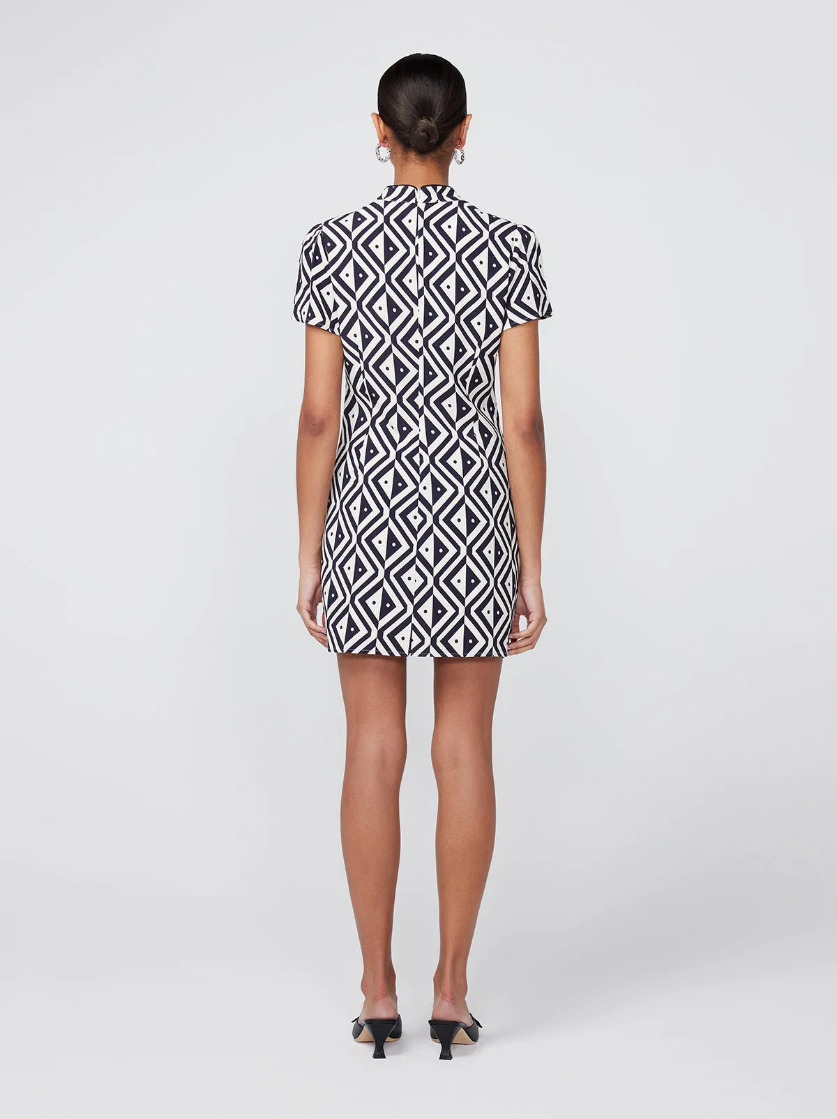 Harlow Diamond Geo Print Mini Dress sold by KITRI Studio product image thumbnail 4