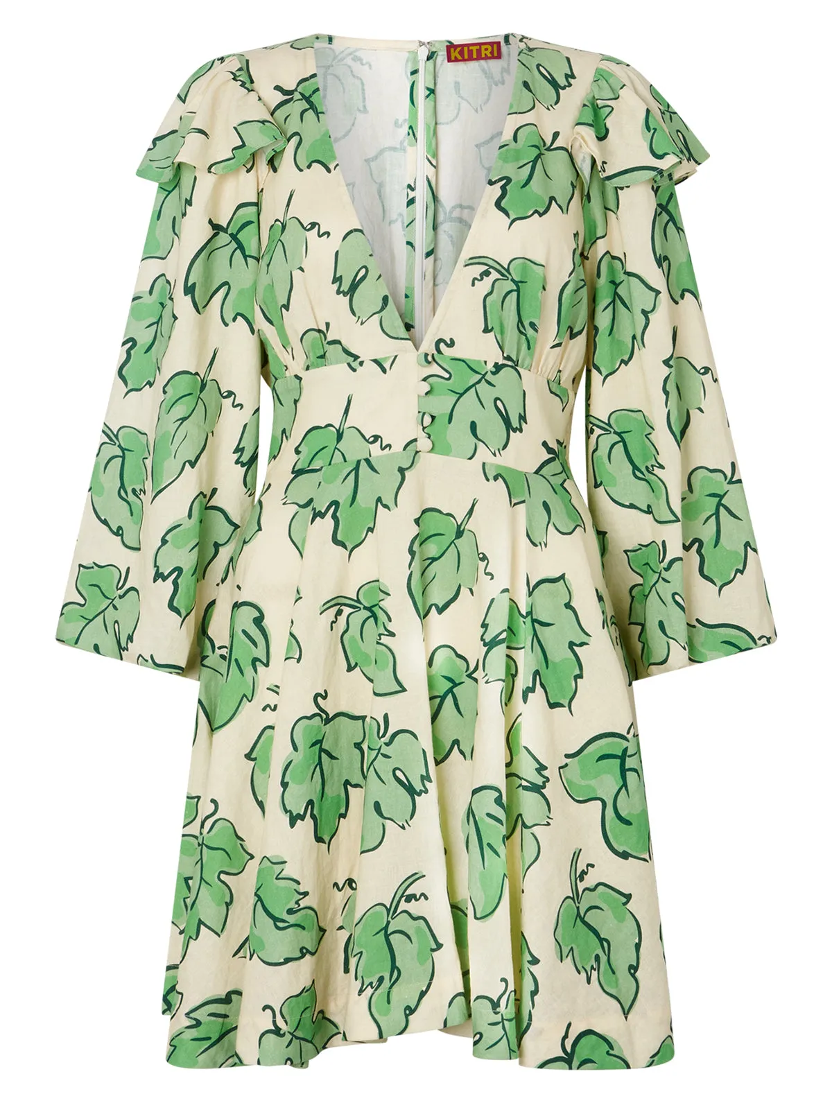 Cordelia Green Vine Leaf Mini Dress sold by KITRI Studio product image thumbnail 4