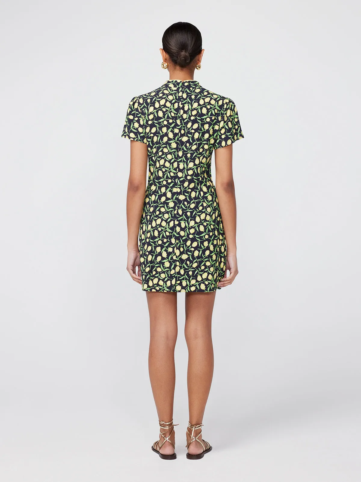 Harlow Yellow Tulip Print Mini Dress sold by KITRI Studio product image thumbnail 4