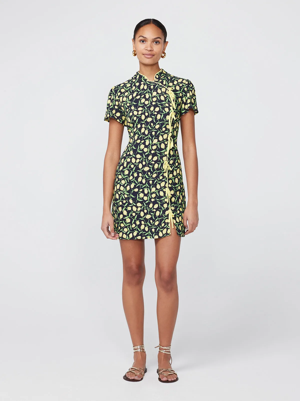 Harlow Yellow Tulip Print Mini Dress sold by KITRI Studio product image thumbnail 2