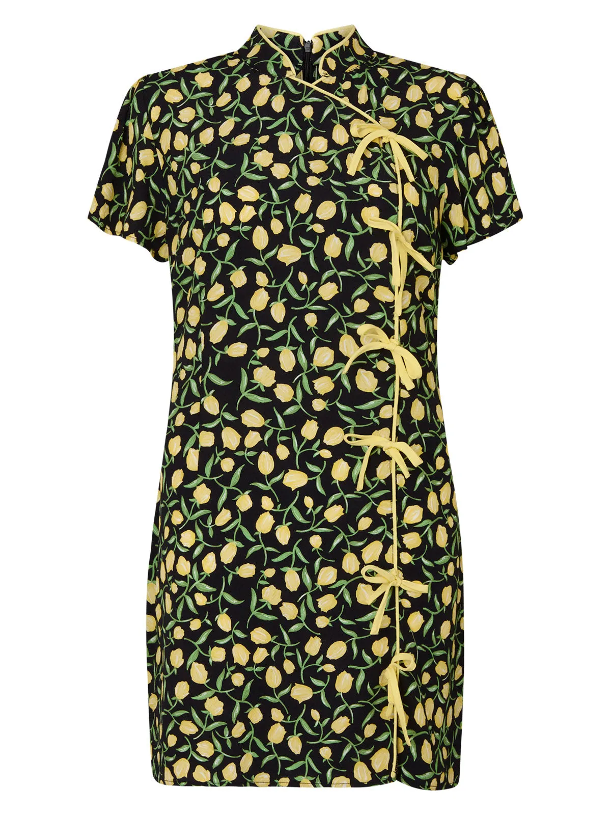Harlow Yellow Tulip Print Mini Dress sold by KITRI Studio product image thumbnail 5