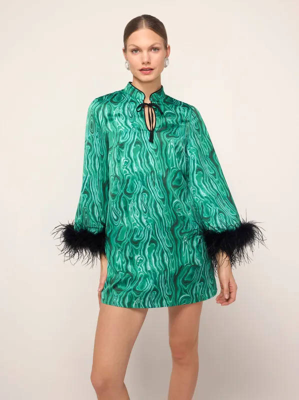 Carlotta Malachite Print Mini Dress sold by KITRI Studio