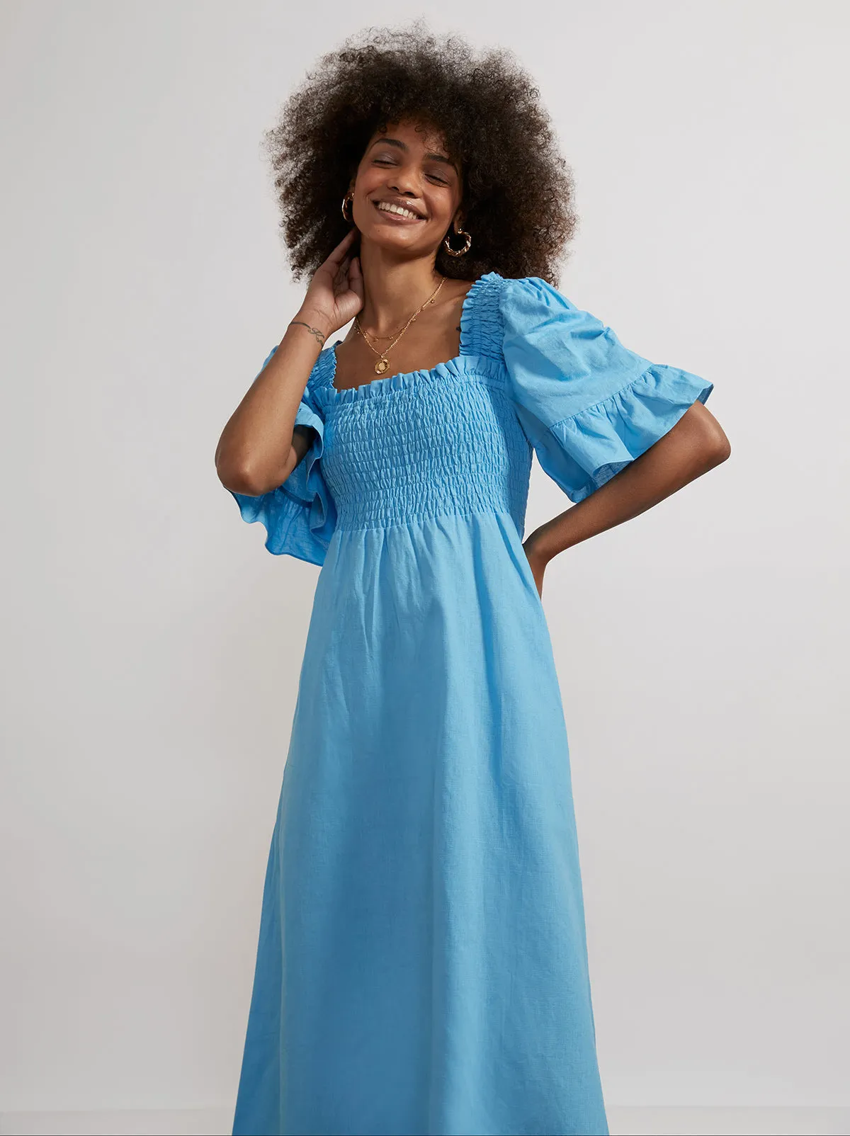 Arabella Azure Blue Midi Dress sold by KITRI Studio product image thumbnail 3