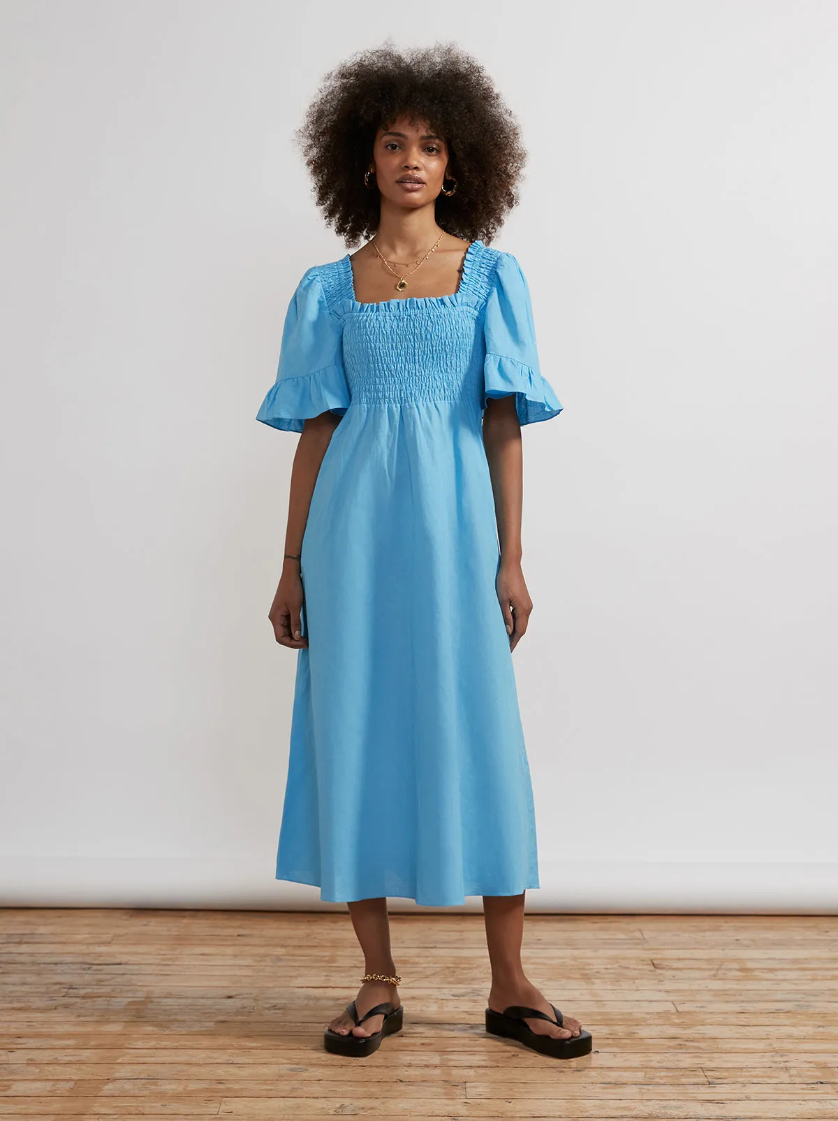 Arabella Azure Blue Midi Dress sold by KITRI Studio
