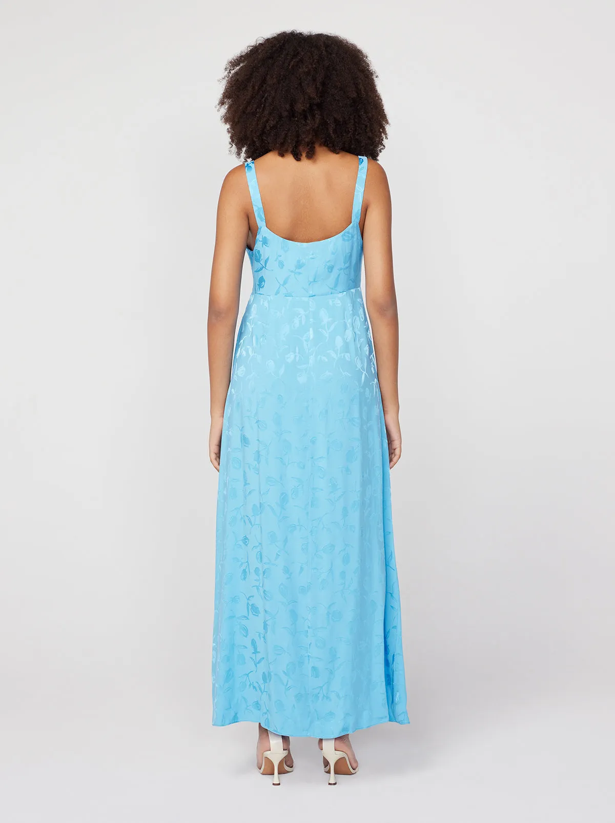 Carissa Sky Blue Tulip Jacquard Maxi Dress sold by KITRI Studio product image thumbnail 4