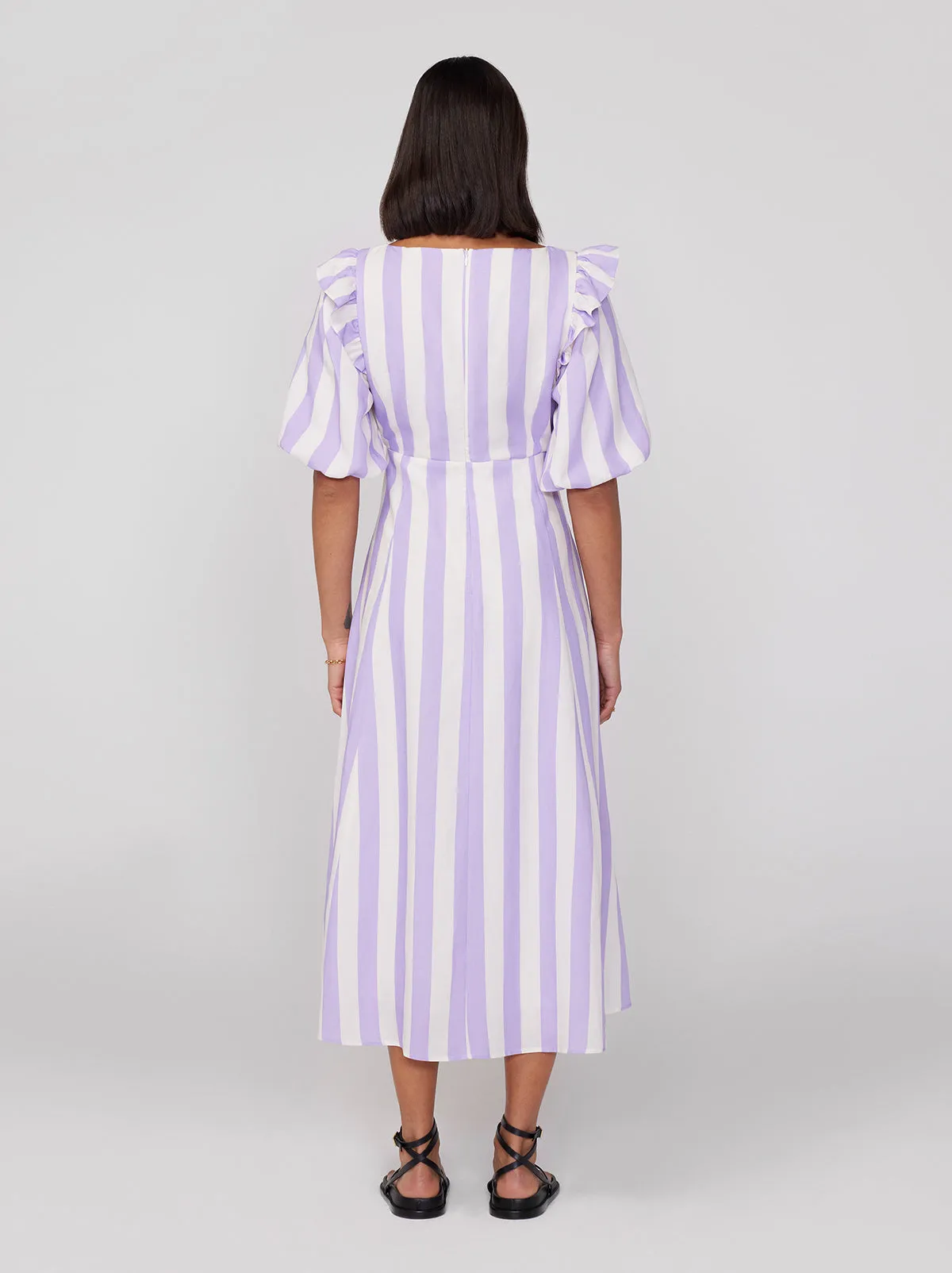 Pia Lilac Stripe Tie Front Dress sold by KITRI Studio product image thumbnail 4