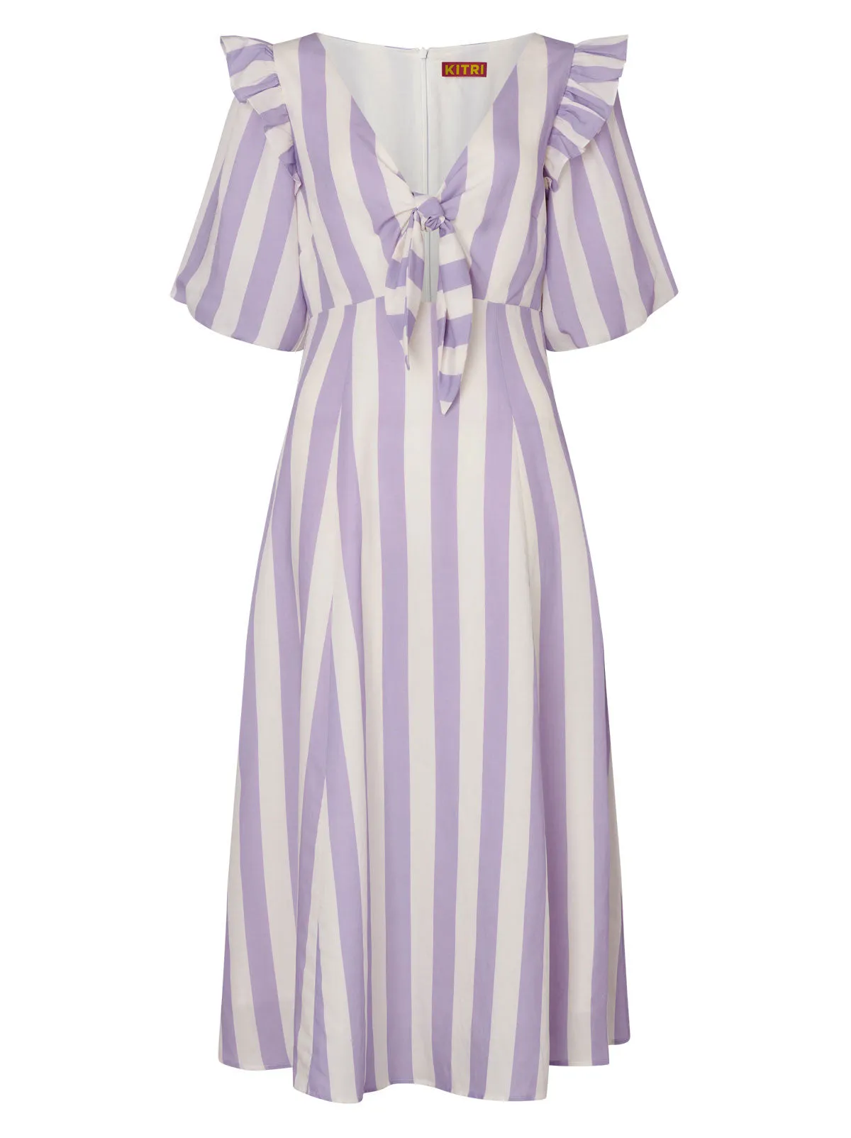 Pia Lilac Stripe Tie Front Dress sold by KITRI Studio product image thumbnail 5