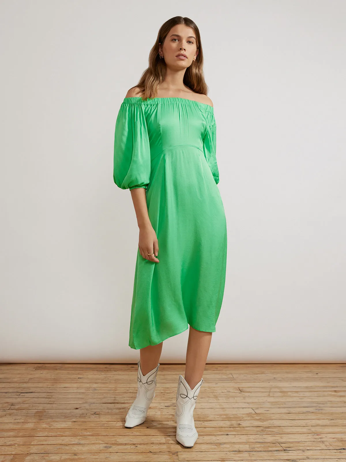 Della Apple Green Dress sold by KITRI Studio