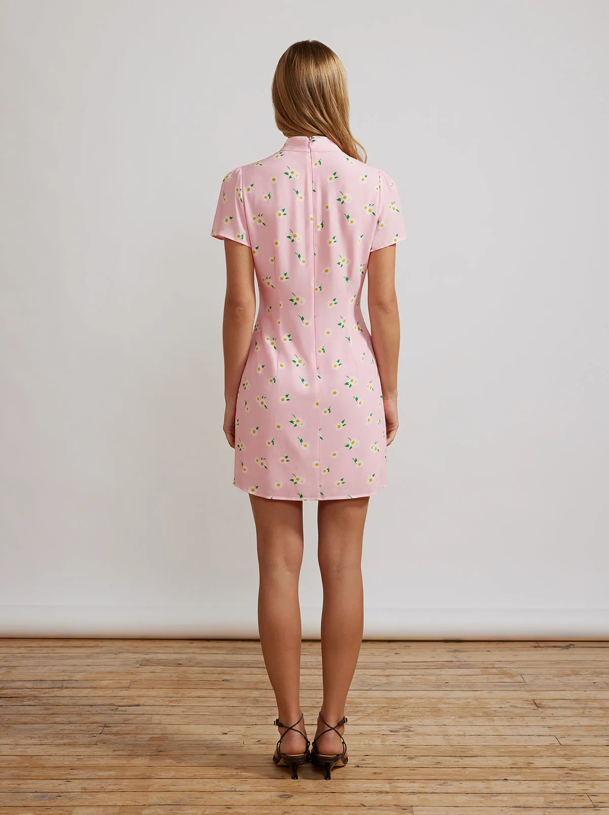 Harlow Pink Daisy Mini Dress sold by KITRI Studio product image thumbnail 3