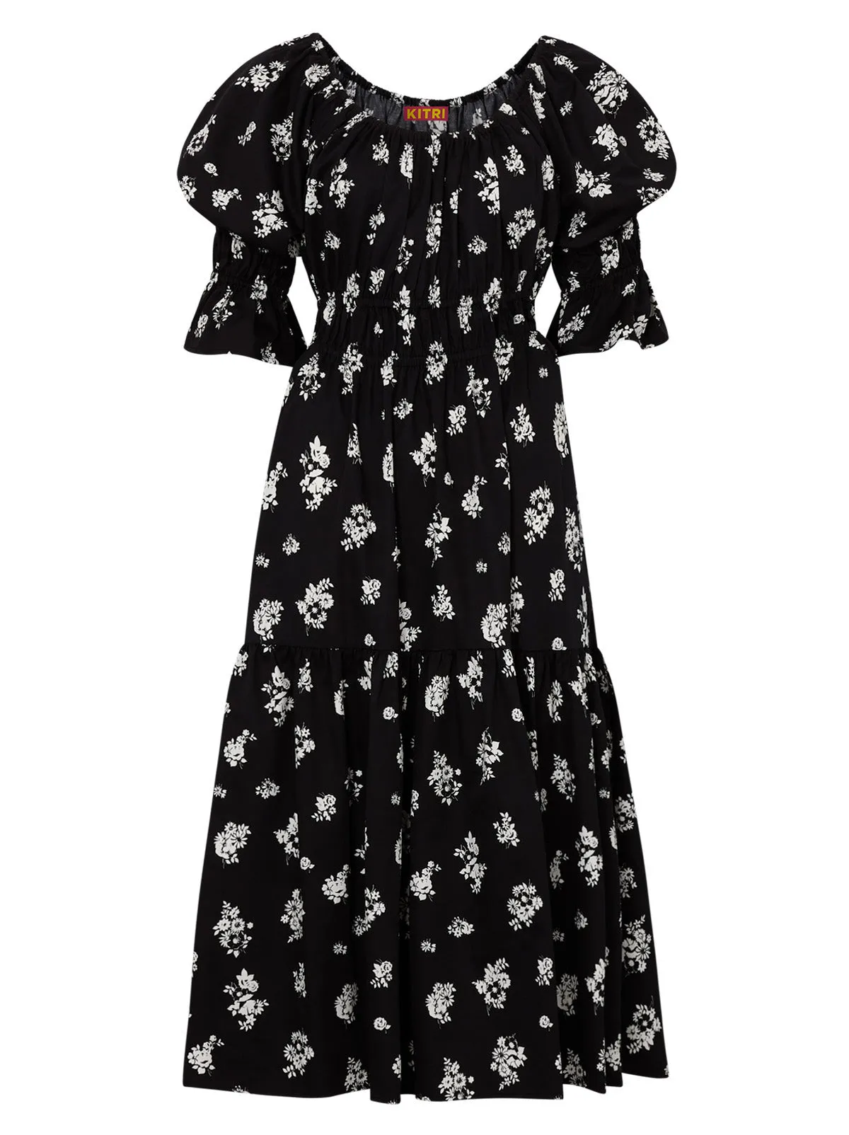 Margot Black Mono Floral Midi Dress sold by KITRI Studio product image thumbnail 5