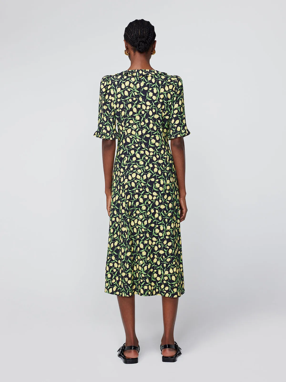 Violette Yellow Tulip Print Dress sold by KITRI Studio product image thumbnail 4