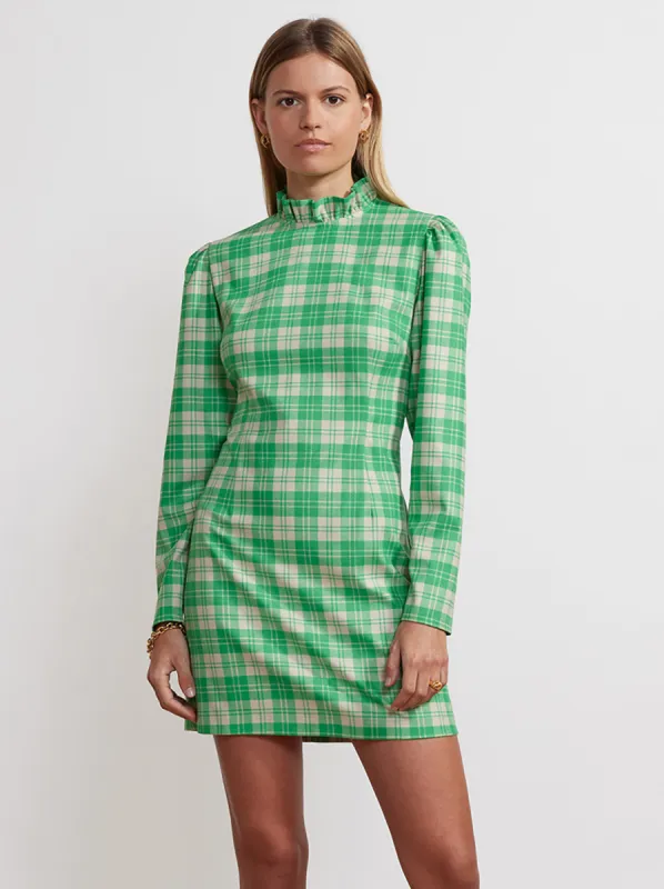 Danika Green Check Flannel Mini Dress sold by KITRI Studio