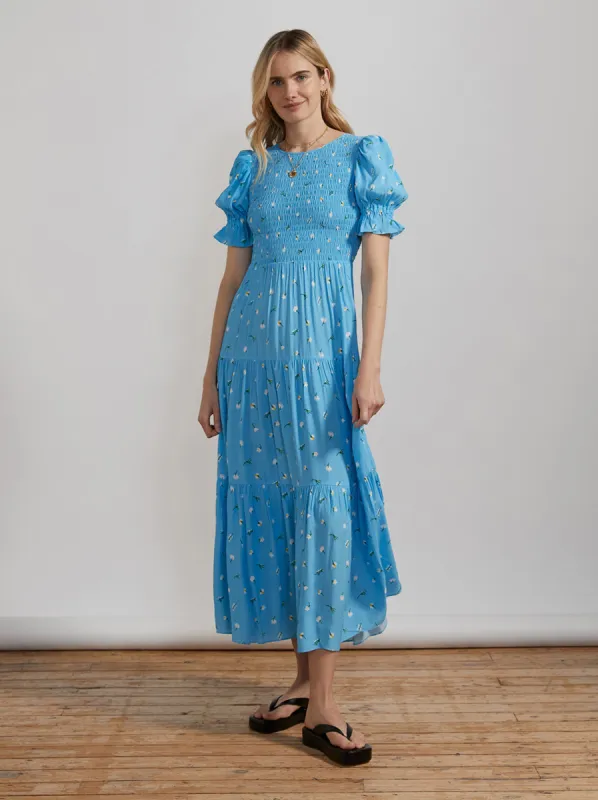 Persephone Blue Vintage Floral Dress sold by KITRI Studio