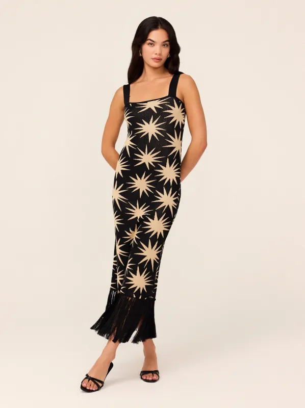 Talitha Black Star Lurex Knit Dress made by KITRI Studio
