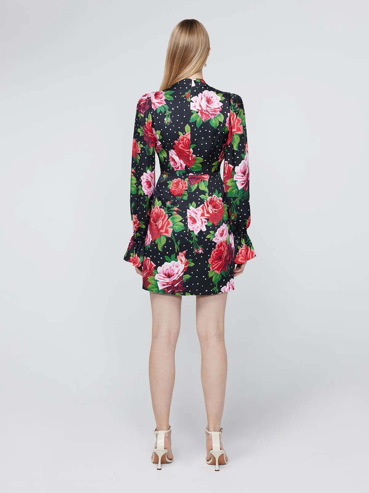 Valentina Red Painted Rose Mini Dress sold by KITRI Studio product image thumbnail 5
