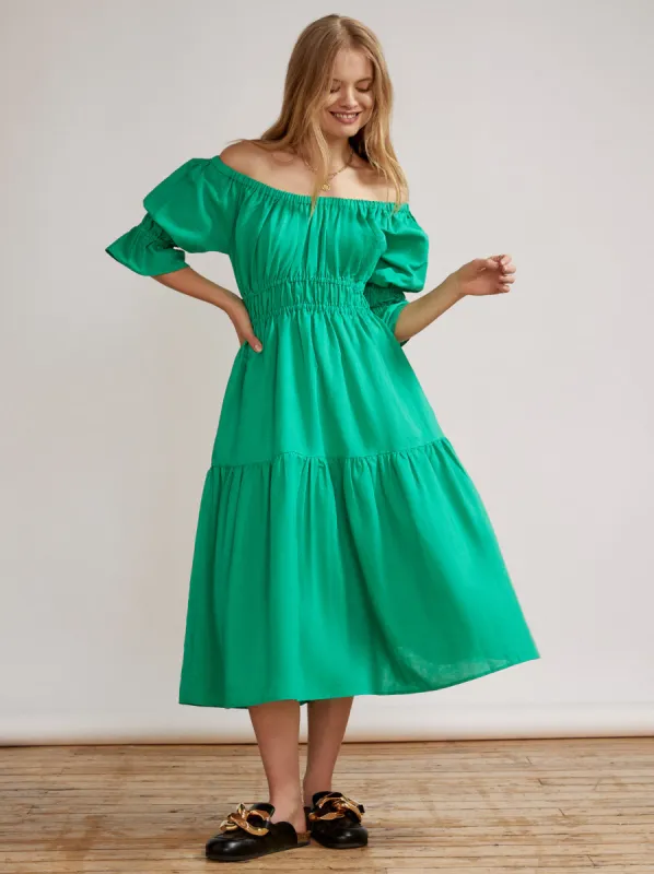 Margot Green Midi Dress sold by KITRI Studio