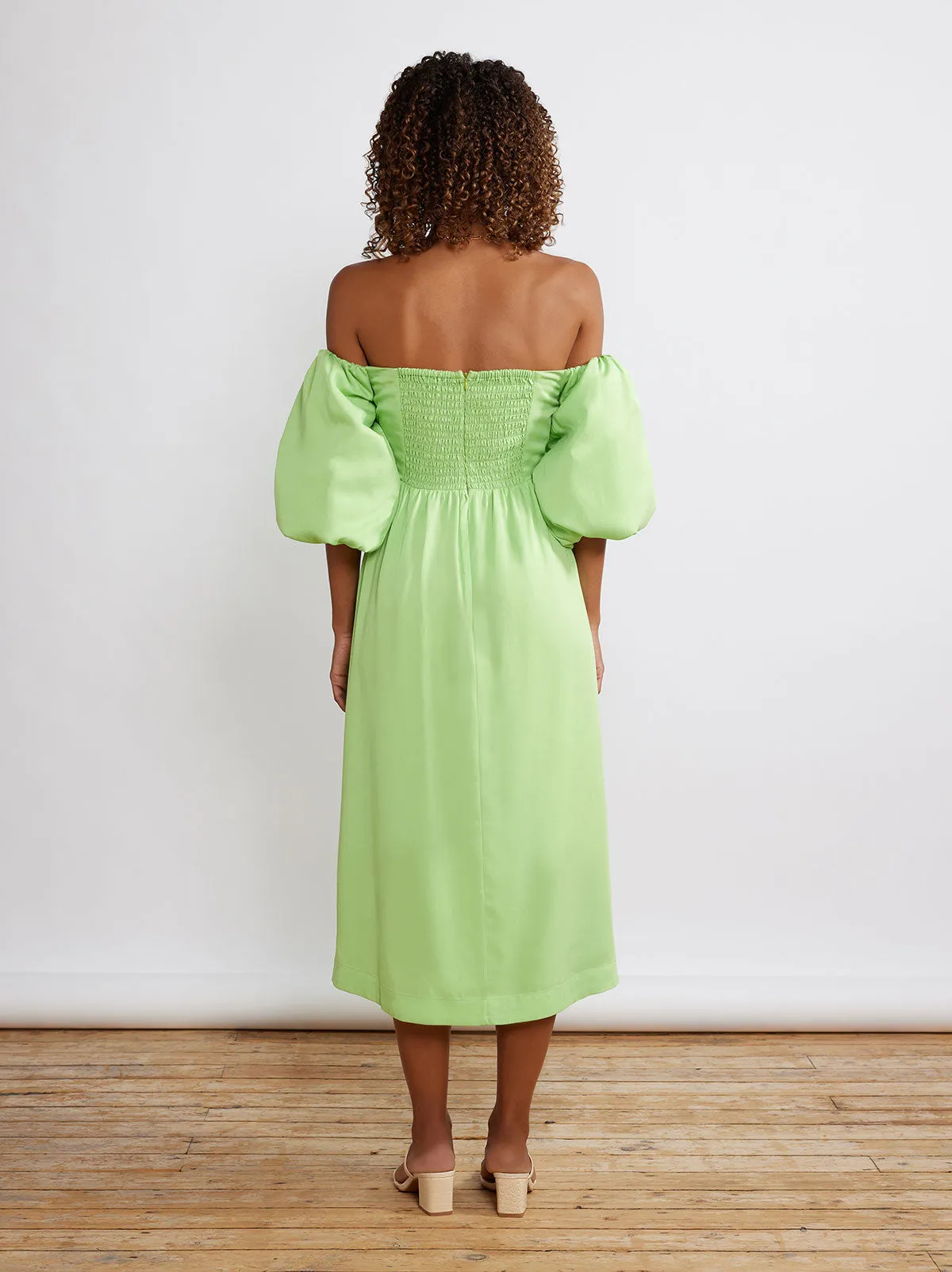 Alexis Green Bardot Midi Dress sold by KITRI Studio product image thumbnail 4