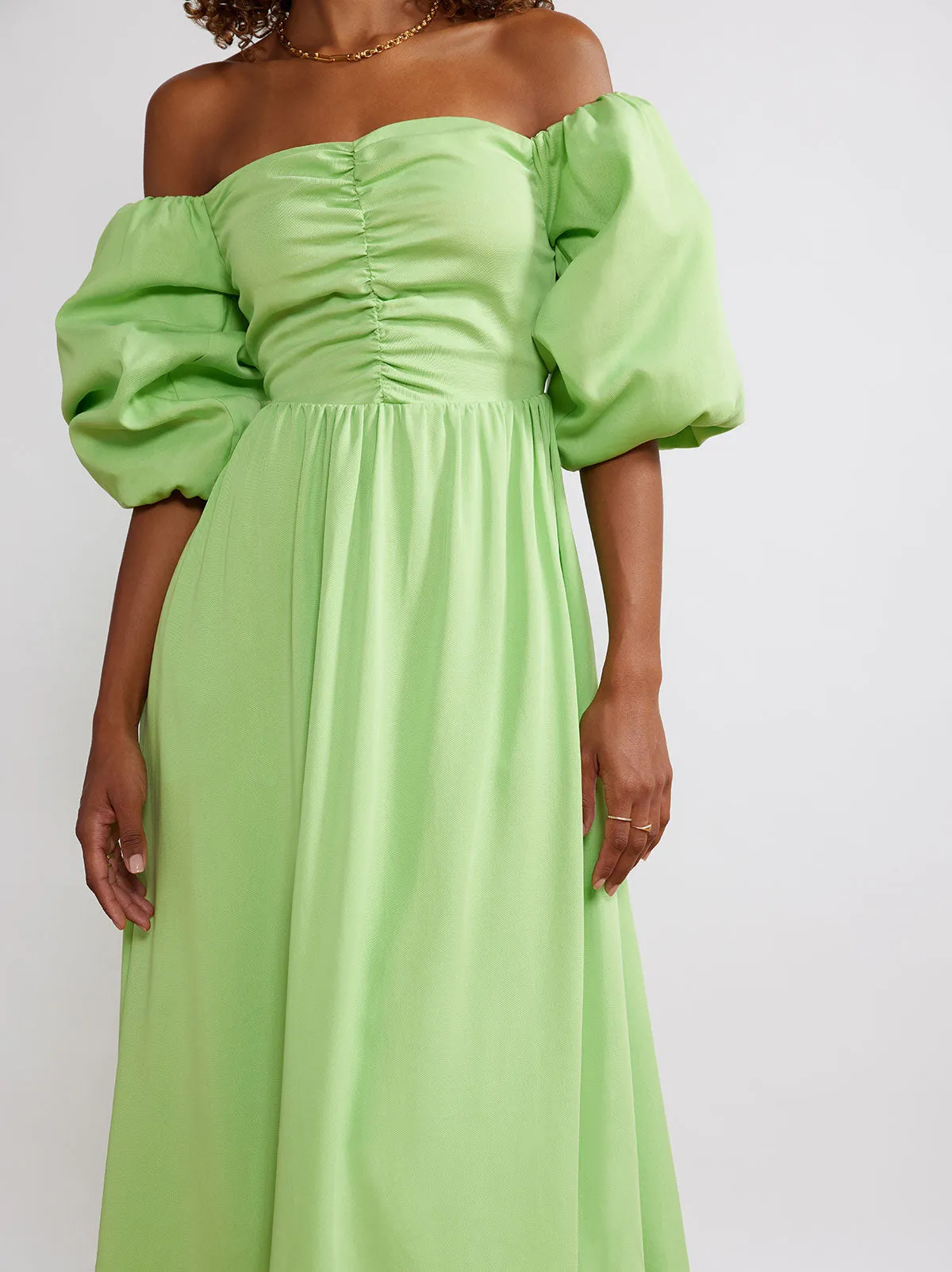 Alexis Green Bardot Midi Dress sold by KITRI Studio product image thumbnail 2