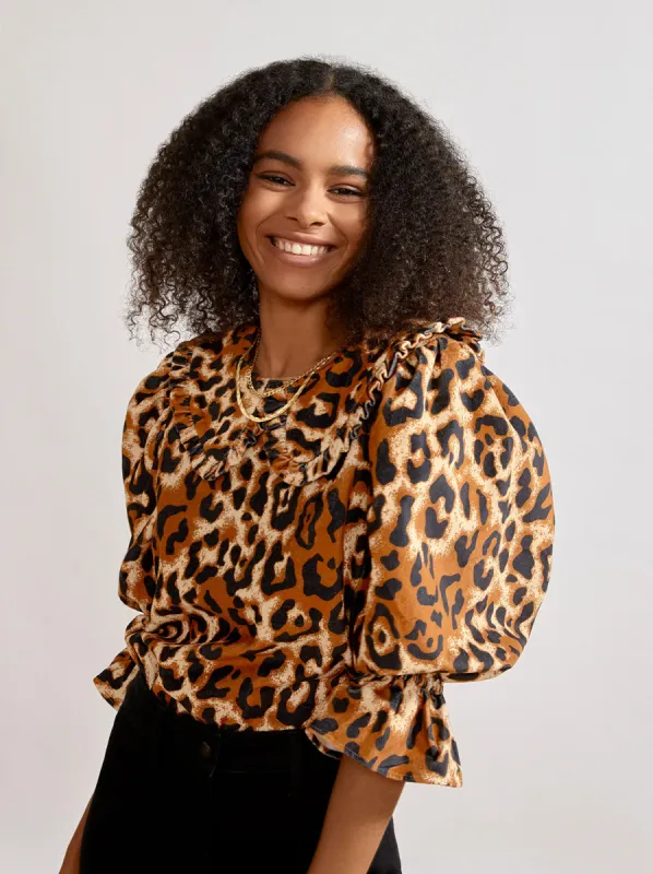 Arlett Animal Print Cotton Velvet Top sold by KITRI Studio
