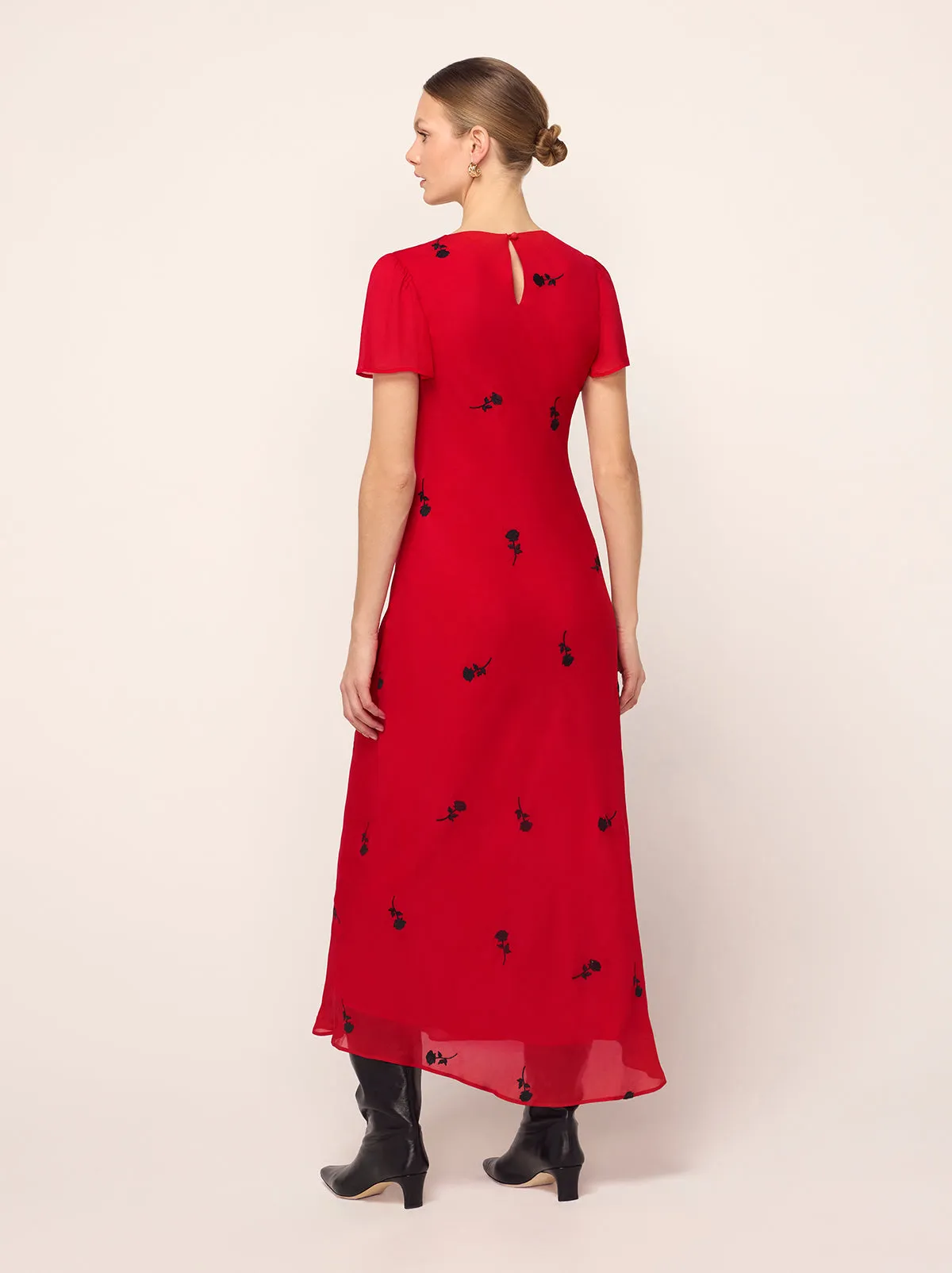 Marie Red Rose Embroidered Dress sold by KITRI Studio product image thumbnail 5