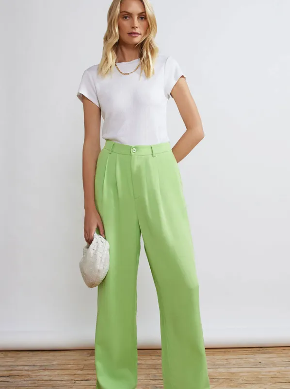 Edith Green Wide-Leg Trousers sold by KITRI Studio