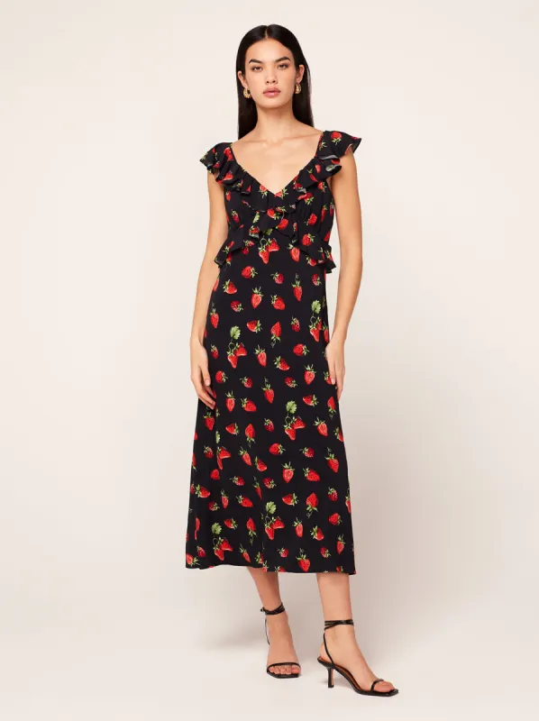 Rosemary Berry Print Midi Dress sold by KITRI Studio