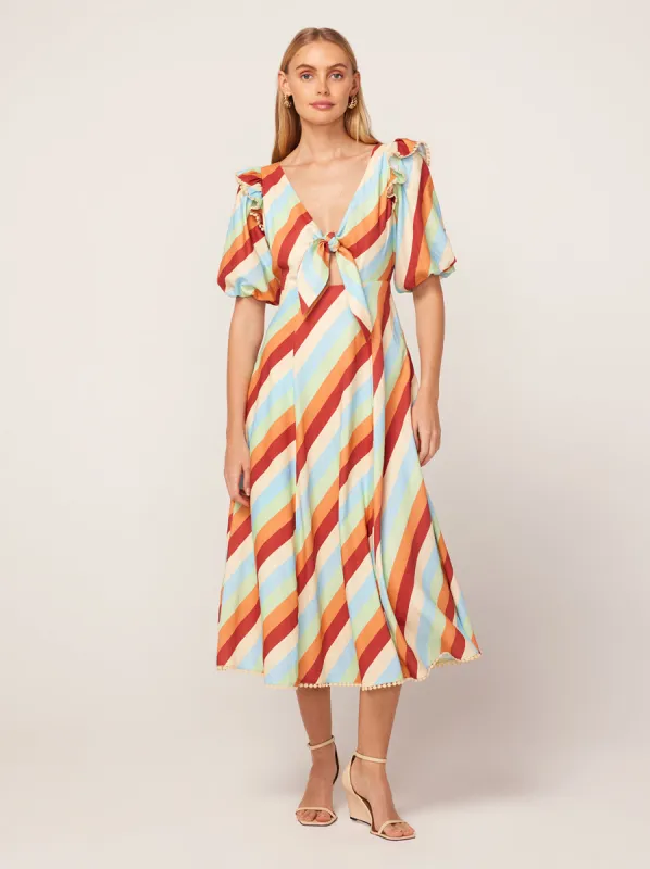 Pia Multi Stripe Midi Dress sold by KITRI Studio