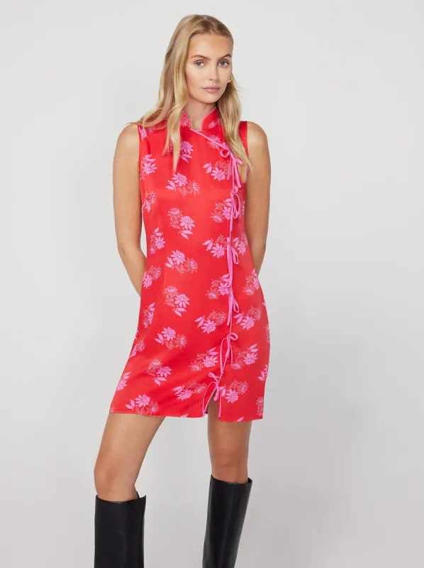 Aubrey Red Floral Mini Dress sold by KITRI Studio