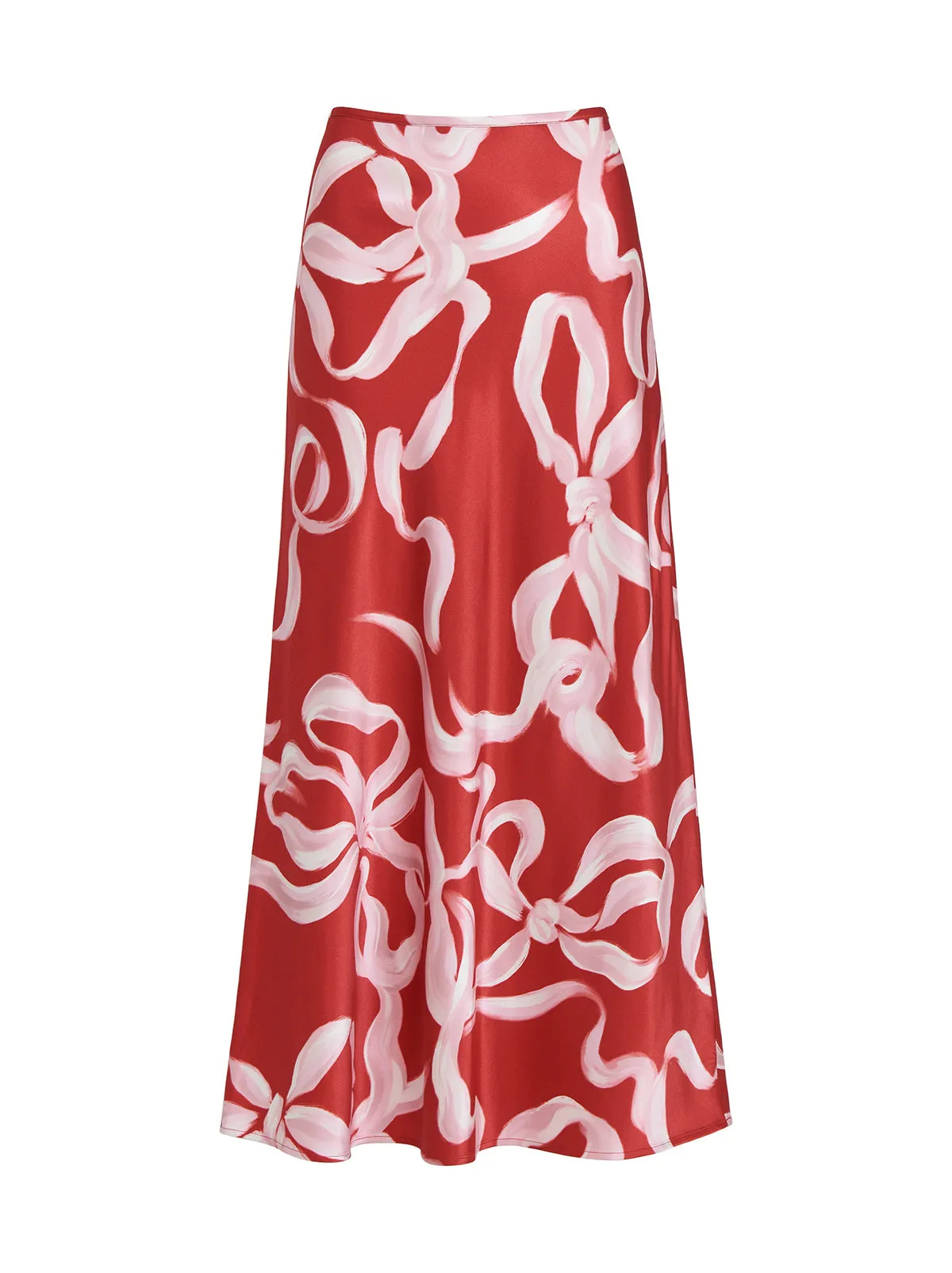 Layla Red Ribbon Print Maxi Skirt sold by KITRI Studio product image thumbnail 4