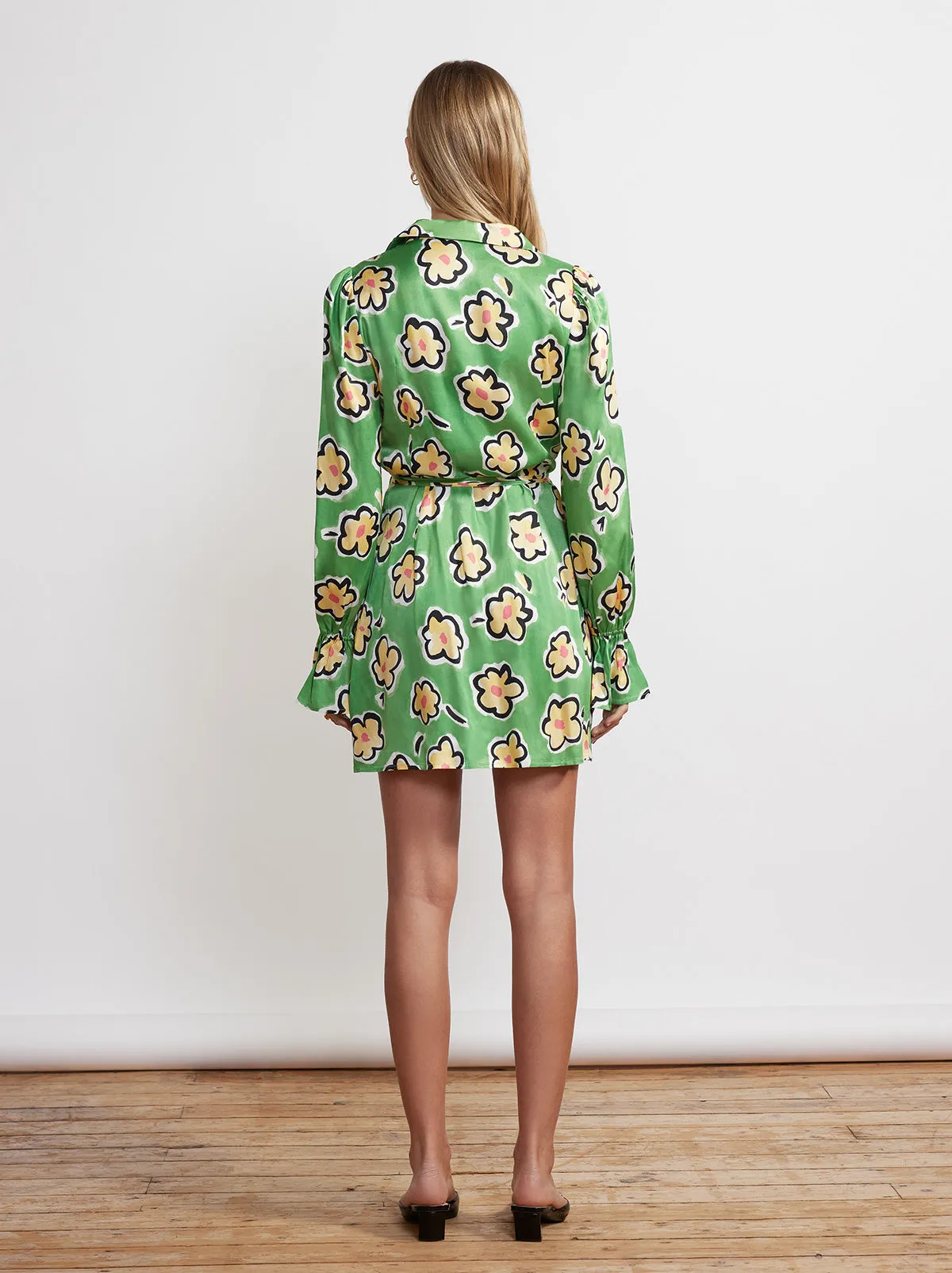 Diane Green Painted Floral Wrap Mini Dress sold by KITRI Studio product image thumbnail 2
