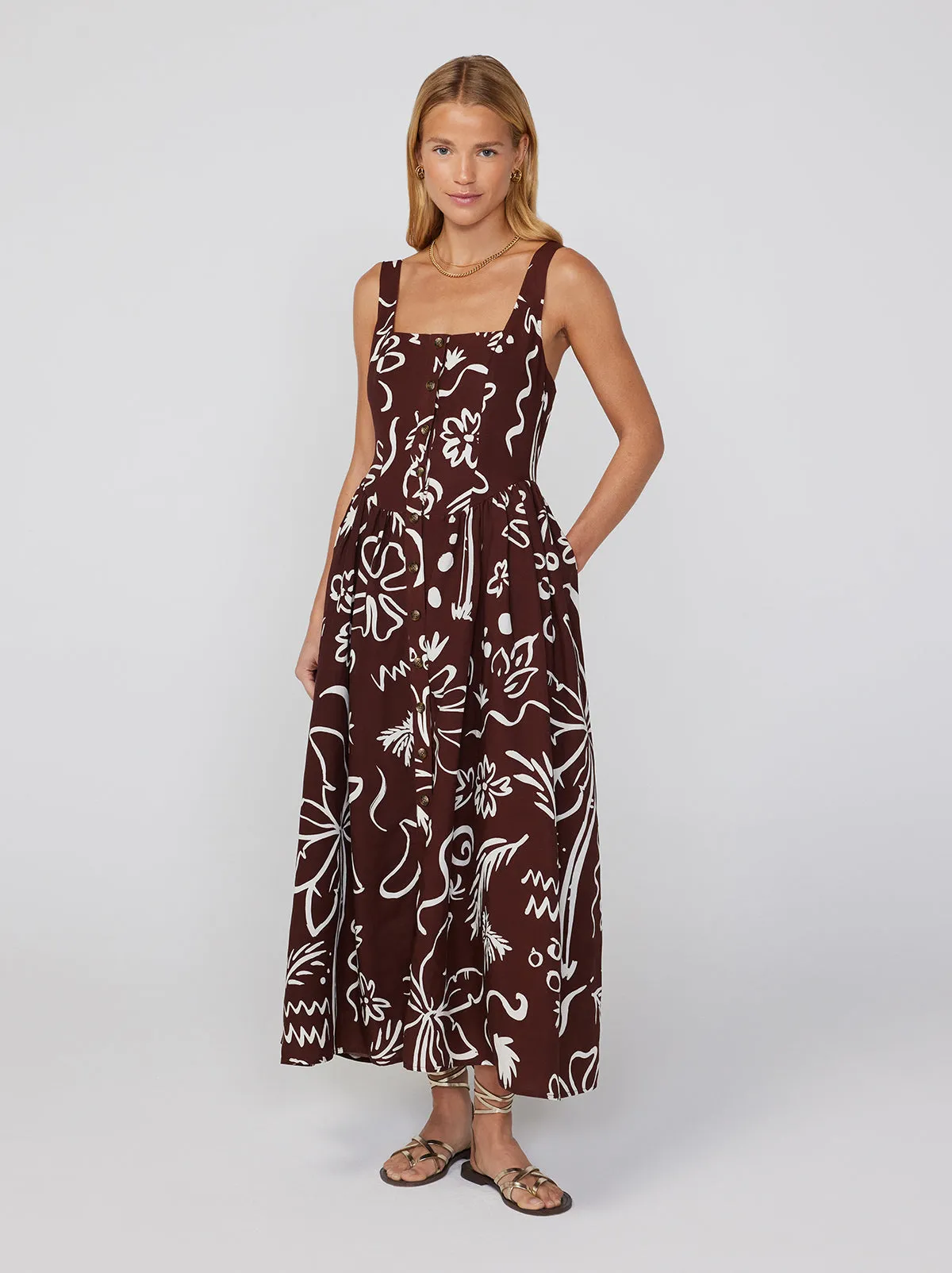 Olympia Coco Palm Print Midi Dress sold by KITRI Studio product image thumbnail 2