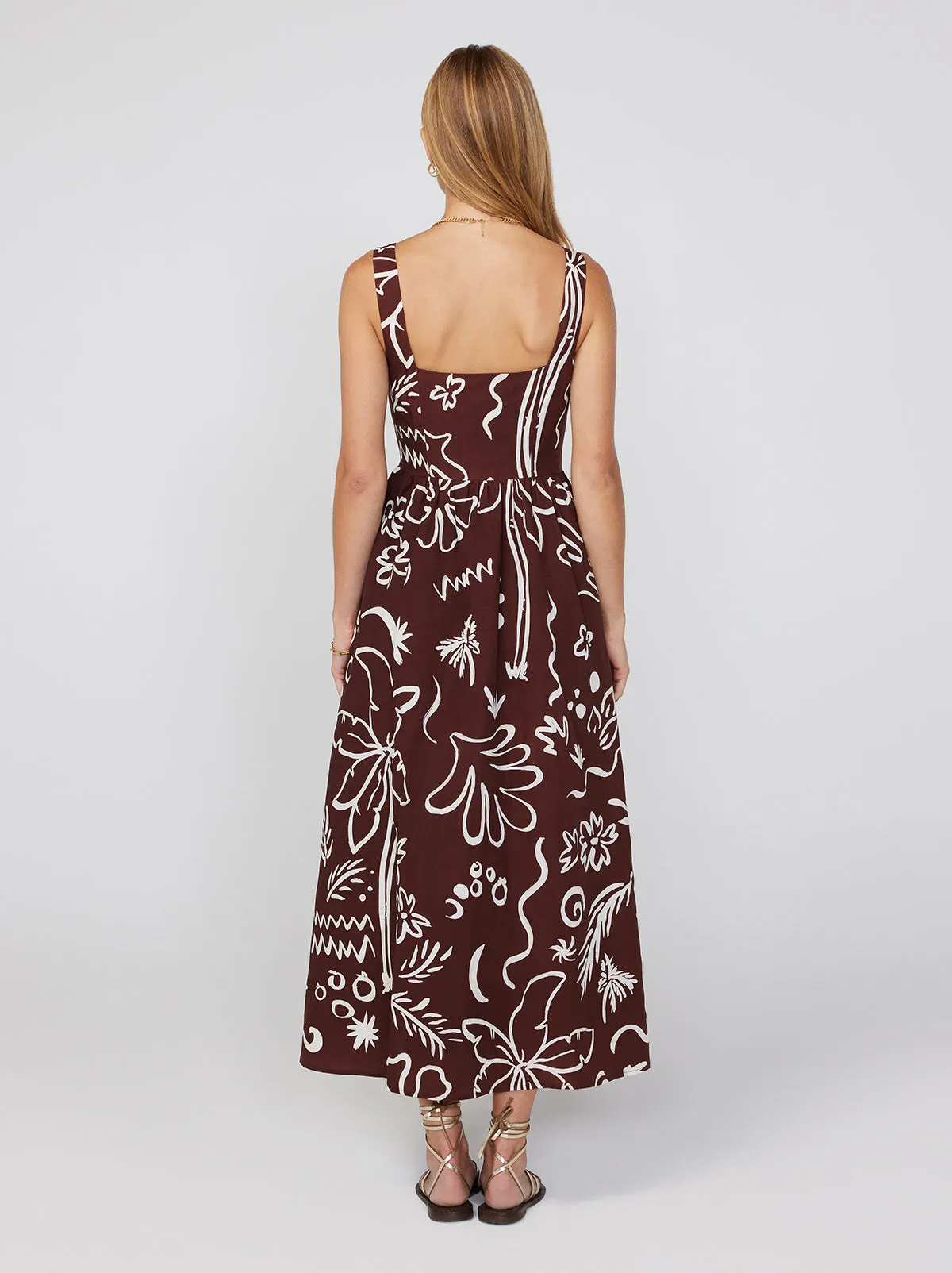 Olympia Coco Palm Print Midi Dress sold by KITRI Studio product image thumbnail 4