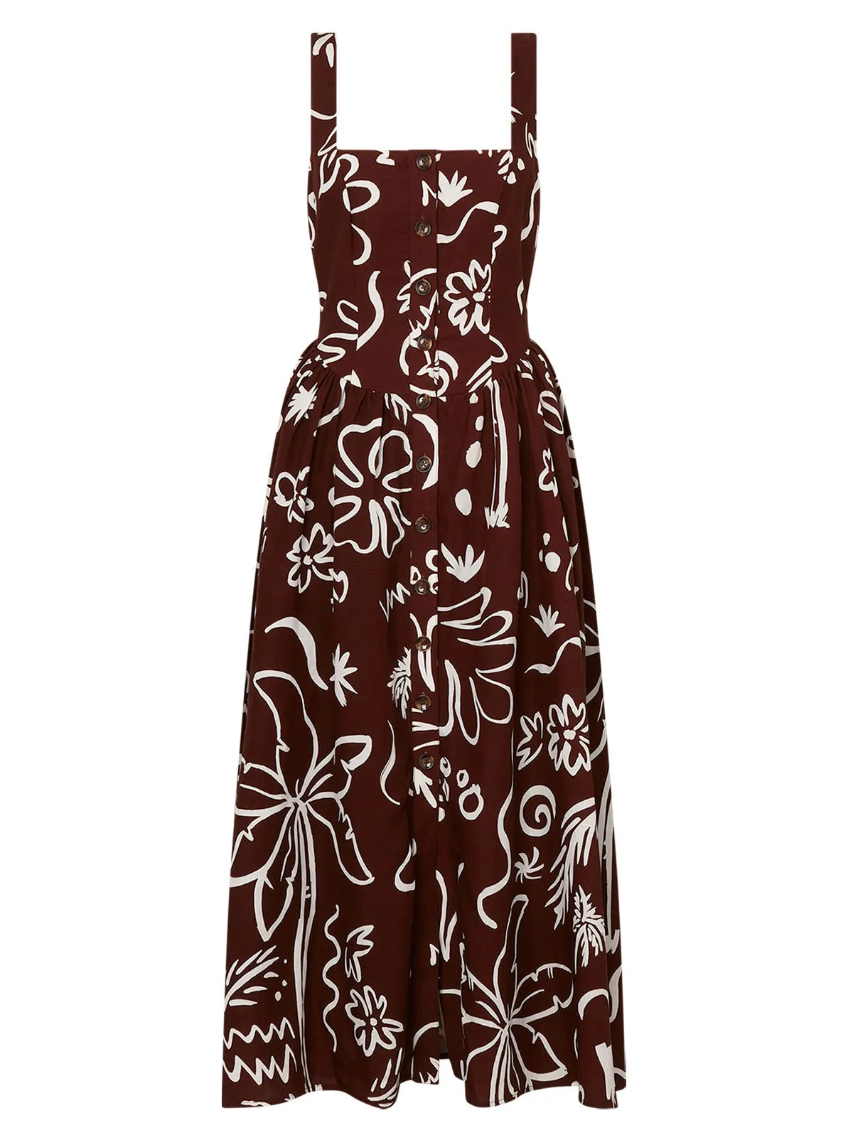 Olympia Coco Palm Print Midi Dress sold by KITRI Studio product image thumbnail 5