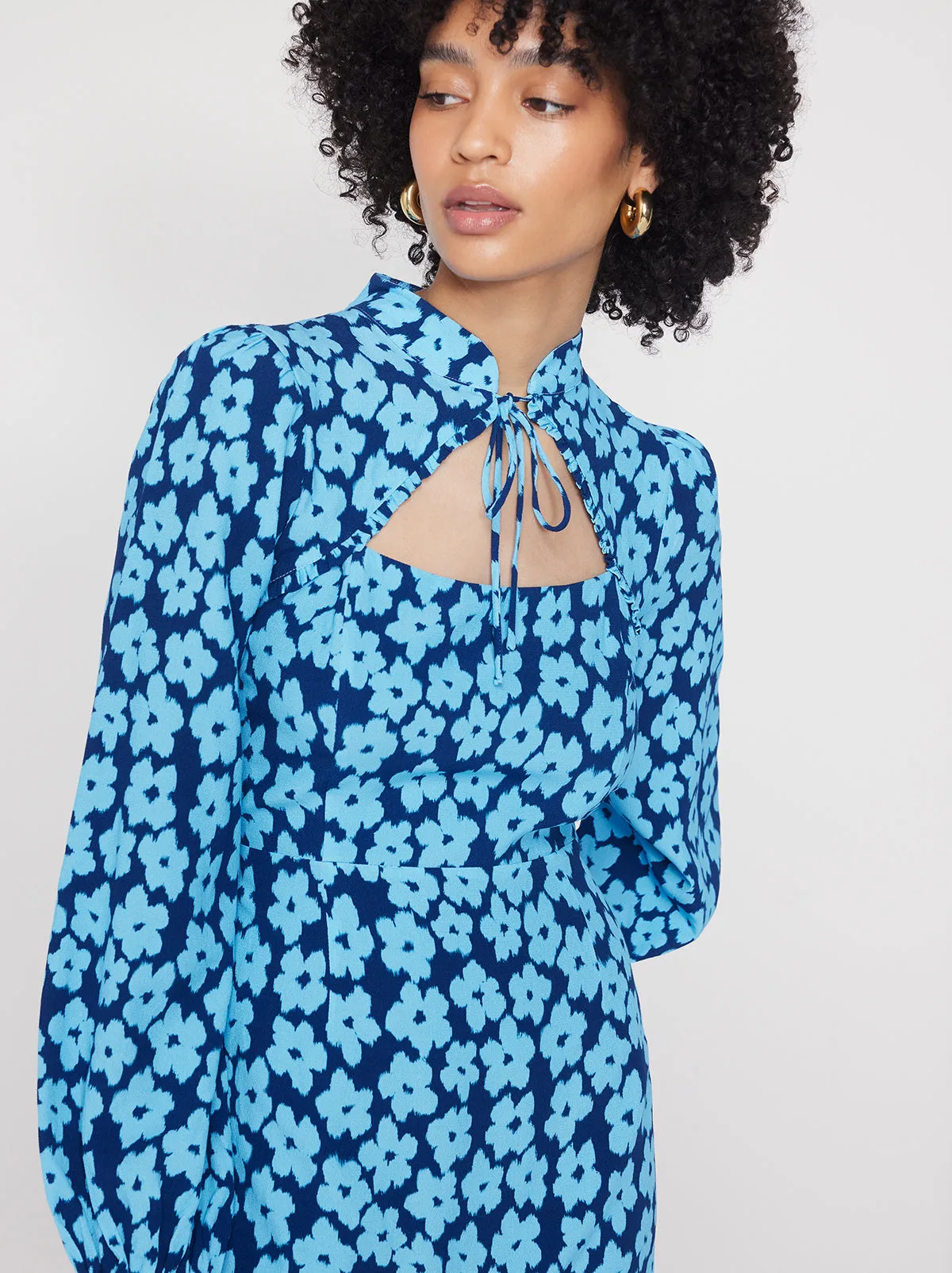 Valentina Blue Blurred Floral Mini Dress sold by KITRI Studio product image thumbnail 3