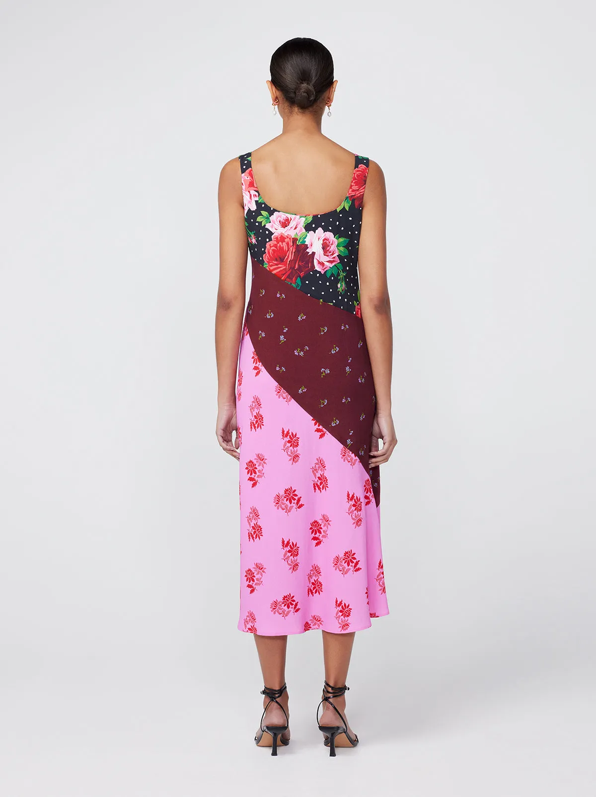 Cala Rose Mixed Print Slip Dress sold by KITRI Studio product image thumbnail 4