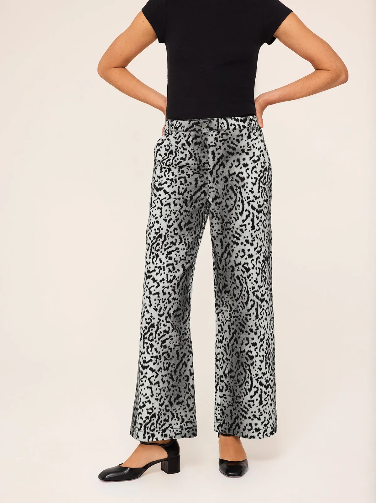 Remi Snow Leopard Print Trousers sold by KITRI Studio product image thumbnail 3