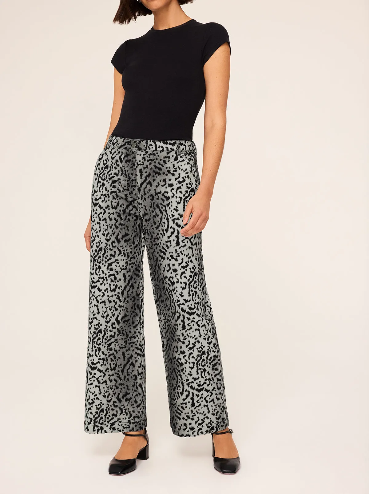 Remi Snow Leopard Print Trousers sold by KITRI Studio product image thumbnail 2