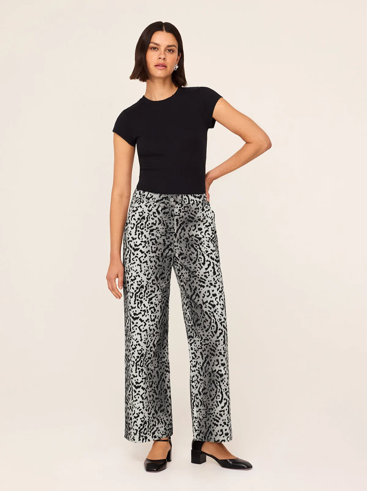 Remi Snow Leopard Print Trousers sold by KITRI Studio