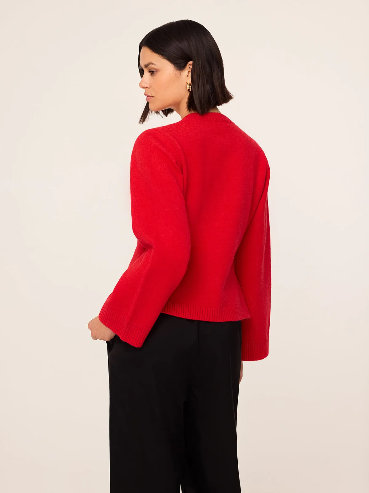 Cleo Red Knit Cardigan sold by KITRI Studio product image thumbnail 3