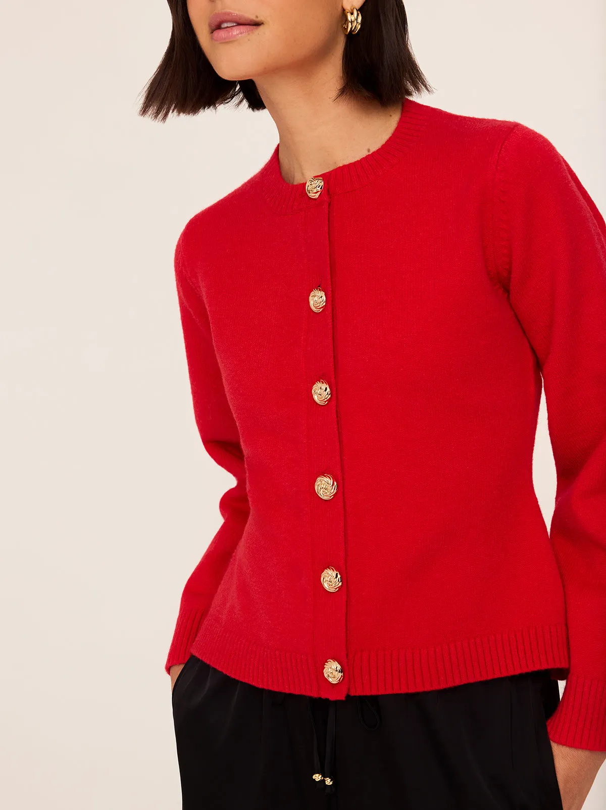 Cleo Red Knit Cardigan sold by KITRI Studio product image thumbnail 2