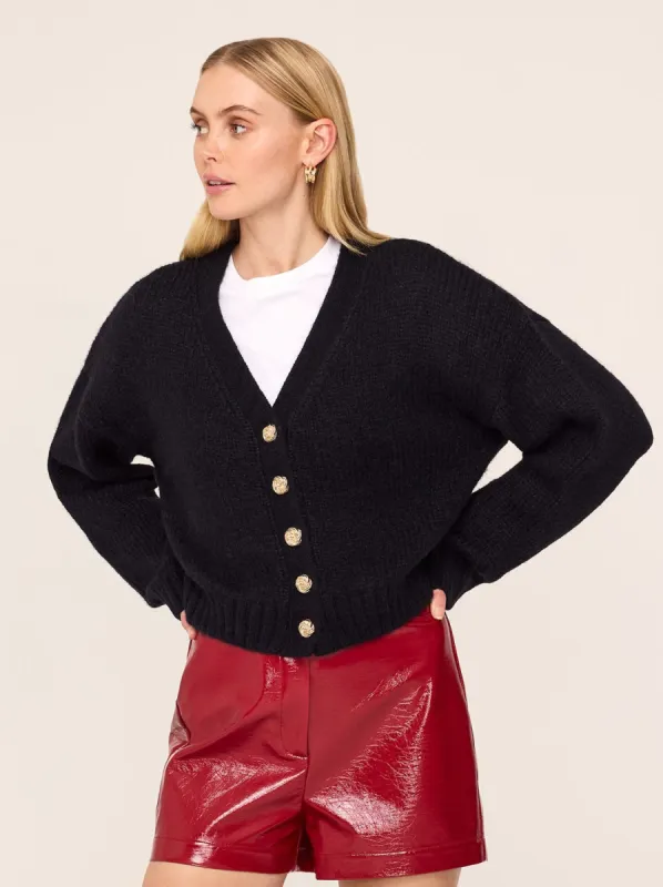 Joanne Black Knit Cardigan sold by KITRI Studio